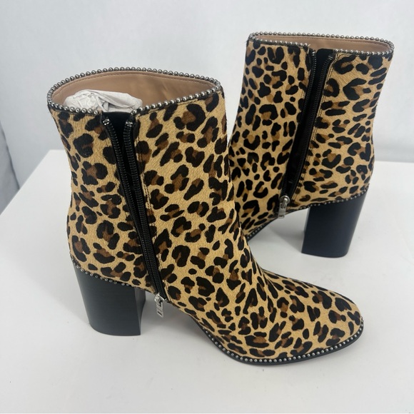COACH Drea Beadchain Leopard Block Heel Almond Toe Ankle Boots Sz 11 - Picture 8 of 13